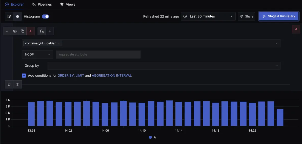 An intuitive logs query builder to search and filter through logs