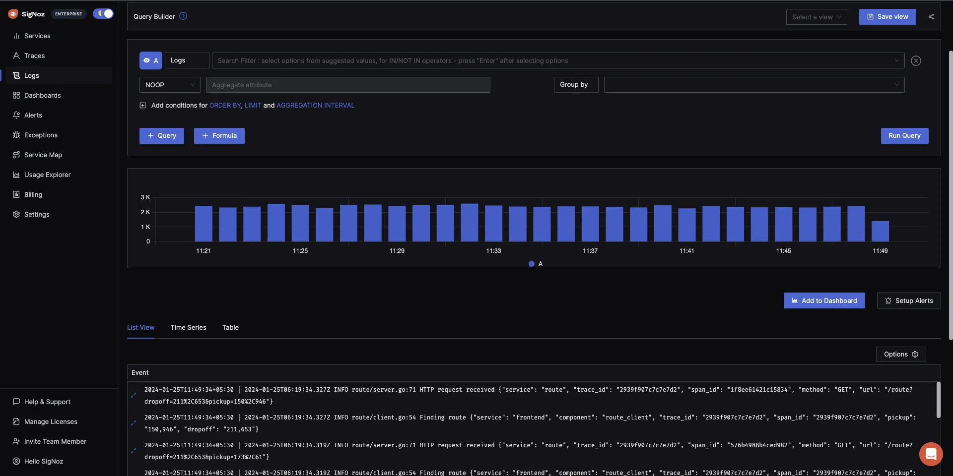 Log Management in SigNoz